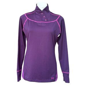 Under Armour Cold Gear Pullover, Purple With Pink Stitching Women's Size L